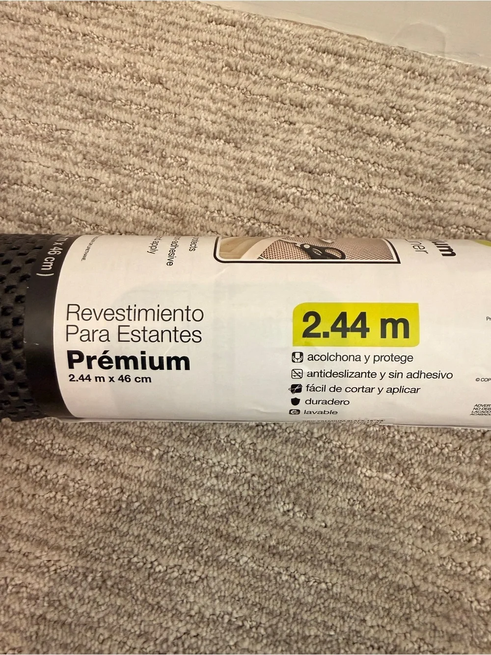 NEW! Premium Black Shelf Liner - 8 ft